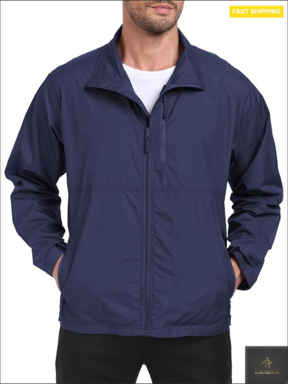 Lightweight Packable Windbreaker Jacket Travel Breathable Modern Fit